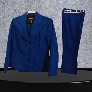 The 2-piece blue pinstripe pant suit